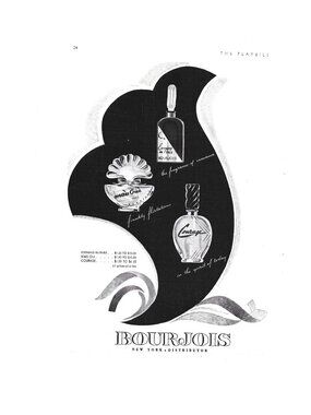 Print Ad Bourjois Perfume Evening Paris Mais Oui Courage 1942 Vintage New York
